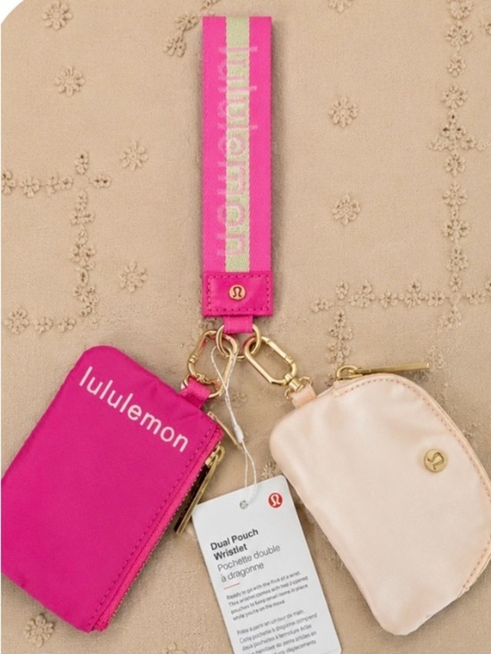 lululemon athletica Accessories - Lululemon Dual Pouch Wristlet – Hot Pink & Light Blush
